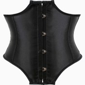 Resim Kadınlar için dört tokalı siyah basit karın kontrol kemer, kısa ve ince dış giyim bel kemeri, partiler, karnavallar, Halloween ve diğer festivaller için uygun 