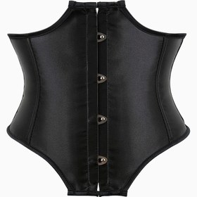 Resim Kadınlar için dört tokalı siyah basit karın kontrol kemer, kısa ve ince dış giyim bel kemeri, partiler, karnavallar, Halloween ve diğer festivaller için uygun 