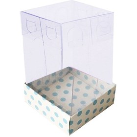 Resim Asetat Kutu Altı Karton 5X5X8 Cm 50 Adet Puantiyeli Mavi N11.9257 