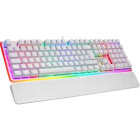 Resim Rampage KB-R96 ULTIMATE Beyaz Optical Switch Full RGB ve Metal Gövdeli Su Geçirmez Gaming Mekanik Klavye 