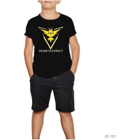 Resim Pokemon Team Instinct Siyah Çocuk Tişört Siyah 