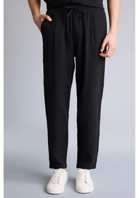 Resim DeFacto %100 Pamuk Relax Fit Rahat Kesim Yazlık Müslin Kısa Paça Pamuklu Jogger Pantolon D6144AX25SMBK81 