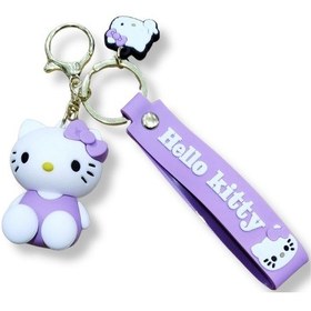 Resim Hello Kitty Purple Edition 3d Figürlü Bilek Kayışlı Anahtarlık - 1 Adet 