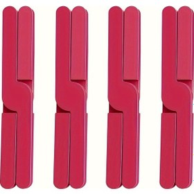 Resim Fochsia 4 Adet Kırmızı Kaydırmaz Isıya Dayanıklı Katlanır Servis Altlığı - Tencereler, Fincanlar İçin 