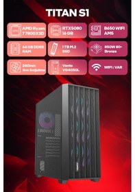 Resim Game Garaj Titan S1 R7-7800X3D 64 GB 1 TB SSD RTX5080 Free Dos Oyuncu Tavsiye Sistem 