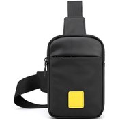 Resim Teltree Erkekler İçin Dayanıklı Nylon Çapraz Çanta, Ayarlanabilir Askılı Tek Omuz Çantası, Siyah/gri/koyu Mavi Siyah 