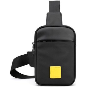 Resim Teltree Erkekler İçin Dayanıklı Nylon Çapraz Çanta, Ayarlanabilir Askılı Tek Omuz Çantası, Siyah/gri/koyu Mavi Siyah 