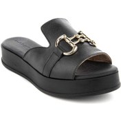 Resim Hush Puppies Asan 624219 Hakiki Deri Kadın Terlik Siyah Siyah 