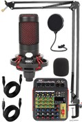 Resim Midex CXN-30 Paket-5 5 Kanal Stüdyo Kayıt Mikserli Condenser Mikrofon Stand Seti 