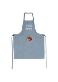 Resim Mutfak Önlüğü Kişiye Ve İsme Özel Nakışlı Mutfak Önlüğü Biber02 Farklı Renkler Mavi 