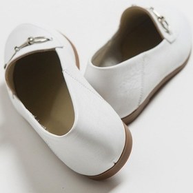 Resim Luvishoes F03 Beyaz Cılt Derı Kadın Babet Beyaz 