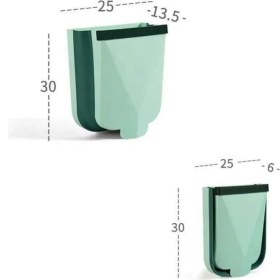 Resim Katlanabilir Yeşil Çöp Kovası, Mutfak ve Ofis Için Büyük Boy 