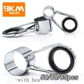 Resim 9KM 50/65/80 adet Balıkçılık Kamışı Kılavuzu Paslanmaz Çelik Balıkçılık Kamışı Tamir Kiti Yedek Aşınmaya Dayanıklı Seramik Halka Döküm Spinning Kamışı Kılavuzları 