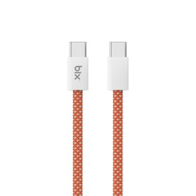 Resim Bix T4CC 65W Type-C to Type-C Örgülü Manyetik Tasarım Hızlı Şarj ve Data Kablosu 1 Metre Turuncu 