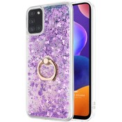 Resim Samsung Galaxy A31 Kılıf Glitter Liquid Holder Mor Microsonic