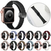 Resim Sones iOS Uyumlu Watch 42mm Su Dalgalanma Manyetik Katlanır Tokalı Saat Kordonu, Stil: İnce Model 