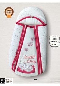 Resim Bebek Kundağı Fermuarlı Kadife Bebek Dış Kundak Battaniyesi Hastane Çıkışı Kundak Pembe 