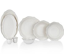Resim Schafer 56 Parça Platin Detaylı Yemek Takımı Beyaz 