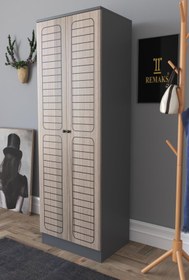Resim Remaks Fuga 2 Kapaklı Elbise Dolabı - Antrasit Gövde Cordoba Kapak 