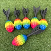 Resim 1/2 adet 29,06 cm Gökkuşağı Köpük Spiralli Roket Futbol Atma Oyuncağı - Uzun Mesafe Dart Oyuncak Entegre Eğlenceli Fırlatma Oyunu 