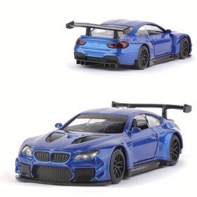 Resim BMW M6 GT3 için 1:44 Ölçekli Alaşım Model Araba - Geri Çekme Eylemi, Açılır Kapılar, Erkek Çocuklar için Mavi Çinko Alaşım Oyuncak - Mükemmel Doğum Günü Hediyesi 