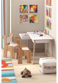 Resim Miracle 3d Çocuk Oyun - Etkinlik Çalışma Masası Aktivite Masası Beyaz 