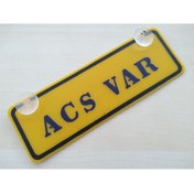 Resim DNZSM Sarı Dekor Plaka - Acs Var (22X7,5CM) Vantuzlu Pleksi, Dekor Levha Sarı Plaka 