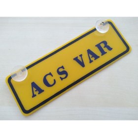 Resim DNZSM Sarı Dekor Plaka - Acs Var (22X7,5CM) Vantuzlu Pleksi, Dekor Levha Sarı Plaka 