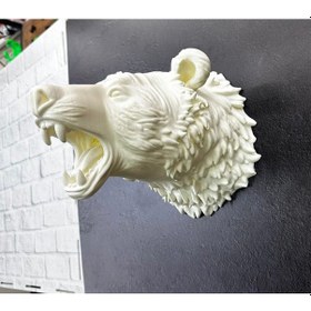 Resim Özel Tasarım Beyaz Ayı Duvar Aksesuarı 3d Dekoratif Heykel 25x19 Cm 