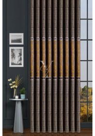 Resim Leonessa Pano Fon Perde V-2505 Sarı Sarı 