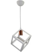 Resim Metal Ferforje Bakır Duylu Tekli Küp Sarkıt Avize Modelleri Beyaz 