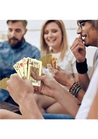 Resim Altın Oyun Kartı Altın Iskambil Kağıdı Gold Poker Kartı Gold Oyun Kağıdı Plastik Su Geçirmez Kart 