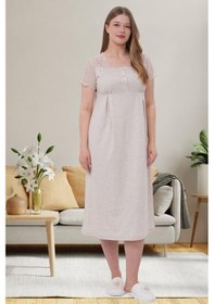 Resim Mecit Pijama Mecit 6057 Vizon Hamile Lohusa Gecelik 