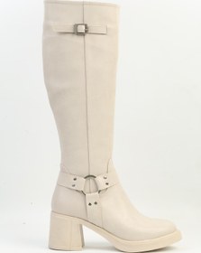 Resim Pierre Cardin ® | PC-54119 - 3076 Krem Cilt - Kadın Topuklu Çizme 