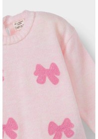 Resim Defacto Kız Bebek Bisiklet Yaka Fiyonklu Kazak F2589a525wnpn633 Pembe 