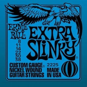 Resim Ernie Ball 2225 Extra Slinky Nickel Elektro Gitar Teli (8-38) 