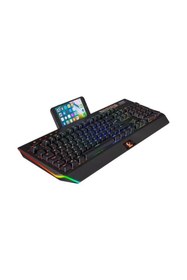 Resim Rampage KB-R105 EXHERO Usb Kablolu RGB Ledli Outemu Blue Switch 5 Makro Tuşlu Gaming Q Klavye 