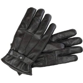 Resim Erkek Standart Beden Desenli Suni Deri Eldiven Siyah 