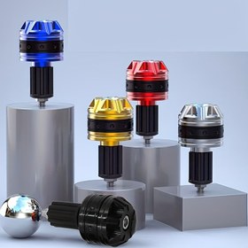Resim Motosiklet Direksiyonu Uç Kapakları - Evrensel Uygunluk, Alüminyum Alaşımlı, Çiçek Desenli, Şık Sürücüler İçin 