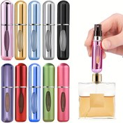 Resim 10'lu Yeniden Doldurulabilir Seyahat Parfüm Atomizör Sprey Şişeleri, 5ml - Taşınabilir Mini Püskürtücü Anode Alüminyum Nozul, Sızdırmaz, PVC İçermeyen, Kokusuz, Metal Yapı Parfüm ve Esansiyel Yağlar İçin 