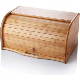 Resim Açılır Kapanır Kapaklı Ekmek Kutusu Bambu 38x19cm Kahverengi 