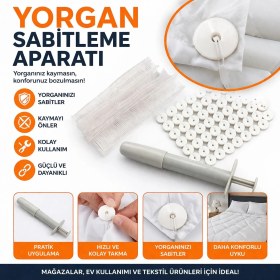 Resim Yorgan Kılıfı ve Çarşaf Tutucu Sabitleyici Düğme Kiti 