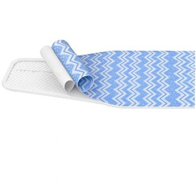 Resim Ütü Masası Kılıfı Keçeli Mavi Zikzak Desen Battal Boy Xxl Pamuklu Yanmaz Üretim Beyaz - Mavi 