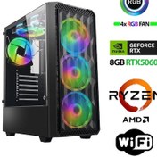Resim Xaser Velox X460 R5 7600 16 GB 1 TB SSD 8 GB RTX5060 Free Dos Masaüstü Oyuncu Bilgisayar 