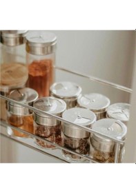 Resim Basic Cam Tuzluk - 12 Li Biberlik 3 Boy Baharatlık Seti Takımı Şeffaf 