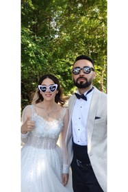 Resim asyaylaorganizasyon İkili isimli gelin damat gözlüğü düğün gözlük akım gözlük 