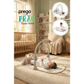 Resim Prego Prag Oyun Halısı 6054 70 x 50 cm Yeşil Renkli Hayvan Desenli Katlanabilir 1 Parça 