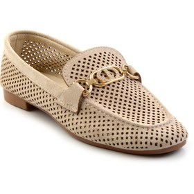 Resim Bambi Bej Kadın Loafer Ayakkabı K01688010902 