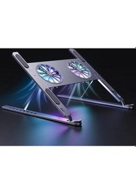 Resim UpWay Katlanabilir Alüminyum Turbo Fanlı Apple Uyumlu MacBook Laptop Soğutucu 