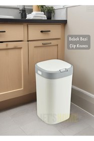 Resim Jet's Home Bebek Bezi Kovası Kokusuz Kendinden Poşetli Kartuşlu Bebek Bezi Çöp Kovası 19 Lt. 